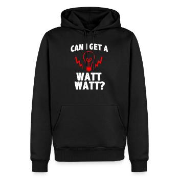 Watts d'électricité - Sweat à capuche Premium bio Homme - noir - Devant - Nico (187cm)
