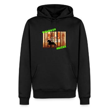 Forest path heater Tölt Iceland Icelandic pony horse - Men’s Premium Organic Hoodie - black - Front - Nico (187cm)