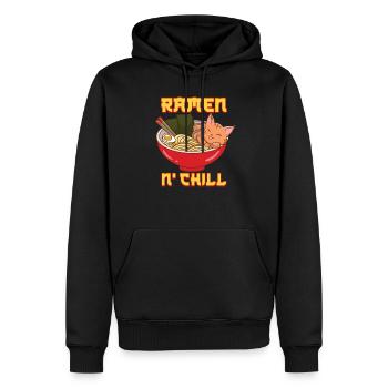 Ramen Katze Anime - Männer Premium Bio Hoodie - Schwarz - Vorne - Nico (187cm)