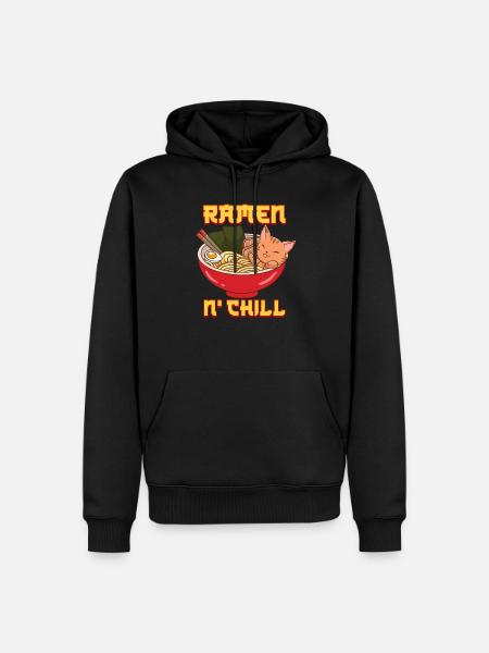 Ramen cat anime - Men’s Premium Organic Hoodie - black