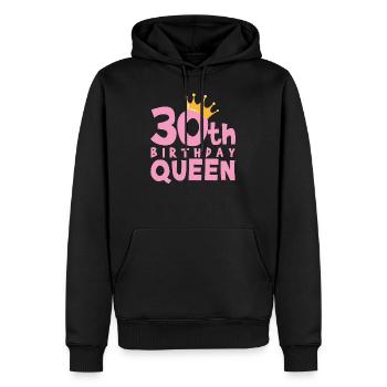 30e anniversaire - Sweat à capuche Premium bio Homme - noir - Devant - Nico (187cm)