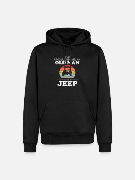 Funny Jeep Old Man With a Jeep Tee - Herre Premium økologisk hoodie - sort