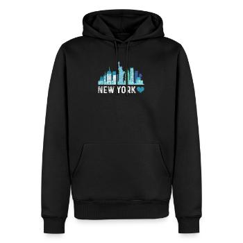 New Yorkais - Sweat à capuche Premium bio Homme - noir - Devant - Nico (187cm)