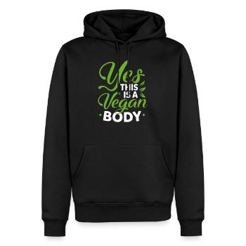 Yes This Is A Vegan Body Funny Fitness Lovers - Männer Premium Bio Hoodie - Schwarz - Vorne - Nico (187cm)