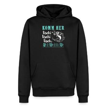 Komm Her Fischi Angeln - Männer Premium Bio Hoodie - Schwarz - Vorne - Nico (187cm)