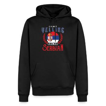 Serbie - Sweat à capuche Premium bio Homme - noir - Devant - Nico (187cm)