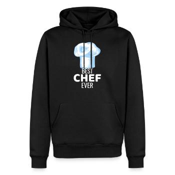 Chef cuisinier cadeau restaurant chef manger cuisinier - Sweat à capuche Premium bio Homme - noir - Devant - Nico (187cm)