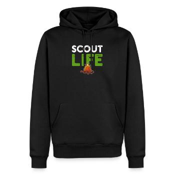 feu de camp scout - Sweat à capuche Premium bio Homme - noir - Devant - Nico (187cm)
