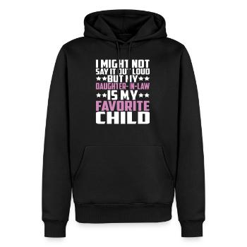 Ma belle-fille est mon enfant préféré drôle - Sweat à capuche Premium bio Homme - noir - Devant - Nico (187cm)