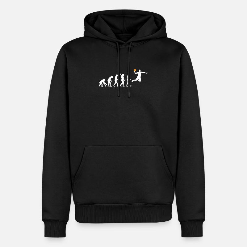 Basketball - Human Evolution / Darwin - Men’s Premium Organic Hoodie - black