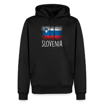 Slowenien - Männer Premium Bio Hoodie - Schwarz - Vorne - Nico (187cm)