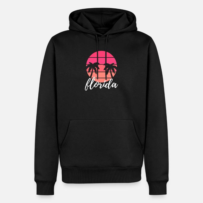 Floride - Sweat à capuche Premium bio Homme - noir