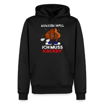 Aus dem weg ich muss Kacken - Männer Premium Bio Hoodie - Schwarz - Vorne - Nico (187cm)