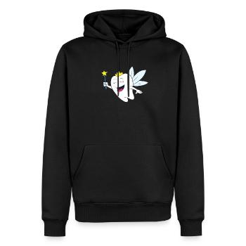 Fee - Fröhliche Zahnfee mit Krone und Zauberstab - Männer Premium Bio Hoodie - Schwarz - Vorne - Nico (187cm)