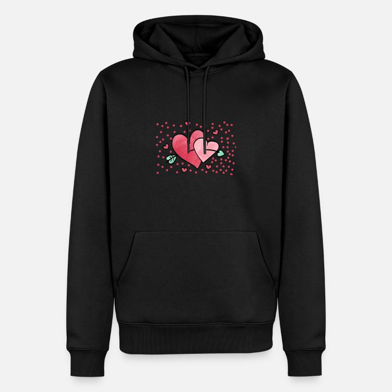 Saint Valentin - Sweat à capuche Premium bio Homme - noir
