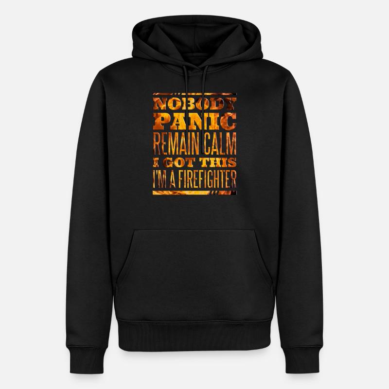 Feuerwehr Firefighter - Männer Premium Bio Hoodie - Schwarz