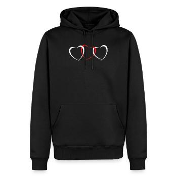Saint Valentin - Sweat à capuche Premium bio Homme - noir - Devant - Nico (187cm)