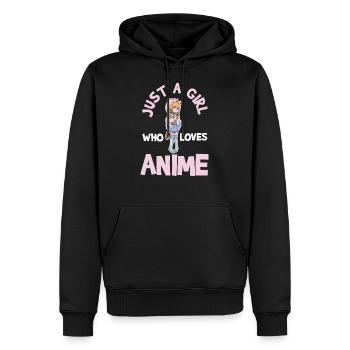 Anime - Sweat à capuche Premium bio Homme - noir - Devant - Nico (187cm)