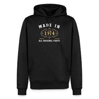 Alles Originalteile 1974 - Männer Premium Bio Hoodie - Schwarz - Vorne - Nico (187cm)