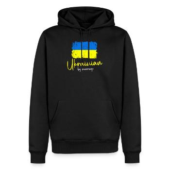 Ukraine - Männer Premium Bio Hoodie - Schwarz - Vorne - Nico (187cm)