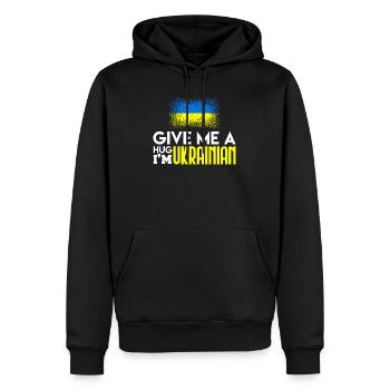 Ukraine - Männer Premium Bio Hoodie - Schwarz - Vorne - Nico (187cm)