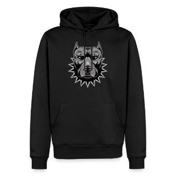 Pitbull chien tête de chien chien de combat Stafford - Sweat à capuche Premium bio Homme - noir - Devant - Nico (187cm)