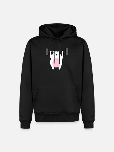 Gewichtheben - Eisbär hebt Gewichte - Männer Premium Bio Hoodie - Schwarz