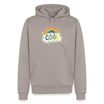 Cooles Regenbogen-Comic-Art-Comic-Buch-Fan-Comicgeschenk - Männer Premium Bio Hoodie - Taupe - Vorne - Nico (187cm)