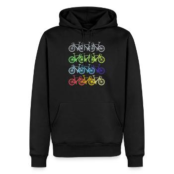 Vélo cycliste vélo - Sweat à capuche Premium bio Homme - noir - Devant - Nico (187cm)