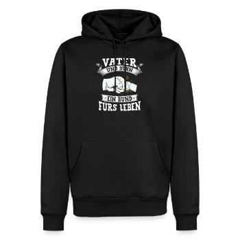 Vater und Sohn Ein Bund Fürs Leben - Männer Premium Bio Hoodie - Schwarz - Vorne - Nico (187cm)