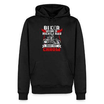 Biker werden nicht grau das ist Chrom - Männer Premium Bio Hoodie - Schwarz - Vorne - Nico (187cm)