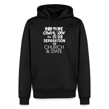 Le ravissement à venir La véritable séparation de l'Église - Sweat à capuche Premium bio Homme - noir - Devant - Nico (187cm)