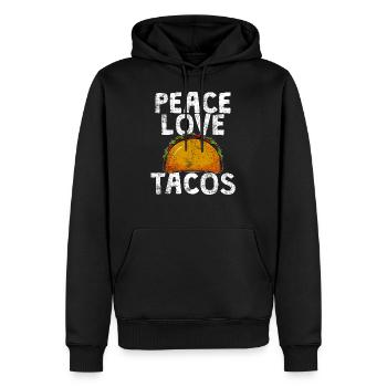 tacos - Sweat à capuche Premium bio Homme - noir - Devant - Nico (187cm)
