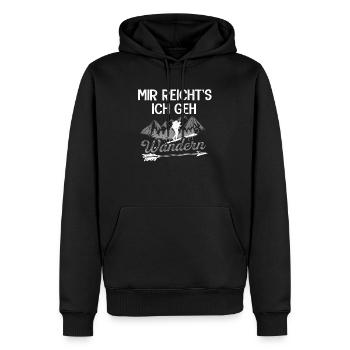 Mir reichts ich geh Wandern - Männer Premium Bio Hoodie - Schwarz - Vorne - Nico (187cm)
