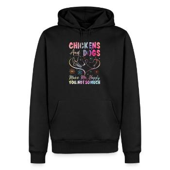 Chickens And Dogs Make Me Happy You Not So Much - Männer Premium Bio Hoodie - Schwarz - Vorne - Nico (187cm)