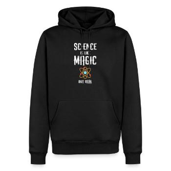 La science drôle est comme un cadeau magique mais réel - Sweat à capuche Premium bio Homme - noir - Devant - Nico (187cm)