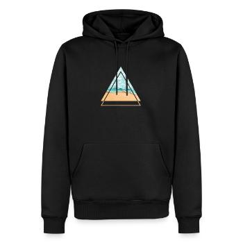 Ozean - türkises Wasser am Traumstrand, Dreieck - Männer Premium Bio Hoodie - Schwarz - Vorne - Nico (187cm)