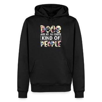 Les chiens sont mon genre préféré de personnes Funny Flower - Sweat à capuche Premium bio Homme - noir - Devant - Nico (187cm)