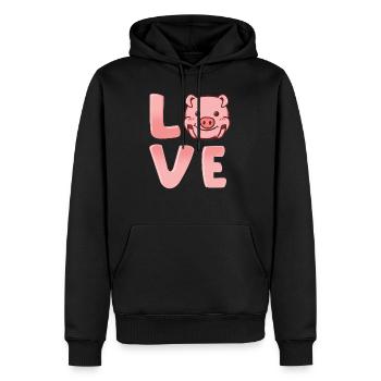 Pig Pig Pig - Sweat à capuche Premium bio Homme - noir - Devant - Nico (187cm)