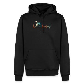 Battement de coeur batteur - Sweat à capuche Premium bio Homme - noir - Devant - Nico (187cm)
