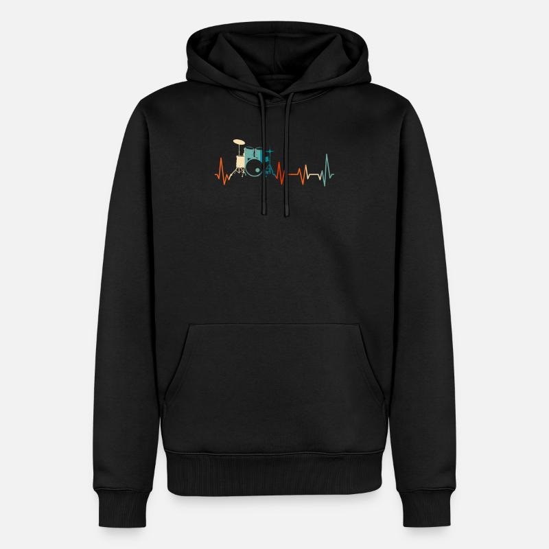 Battement de coeur batteur - Sweat à capuche Premium bio Homme - noir