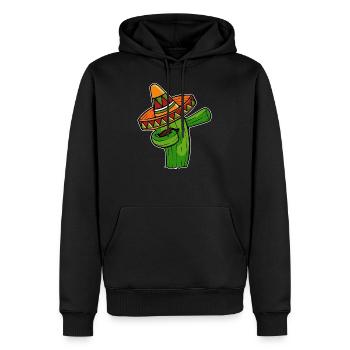 Cactus tamponnant maxico - Sweat à capuche Premium bio Homme - noir - Devant - Nico (187cm)