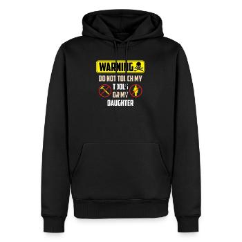 Warning Do Not Touch My Tools Or My Daughter Funny - Men’s Premium Organic Hoodie - black - Front - Nico (187cm)