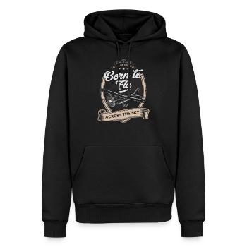 Born to Fly - Across the Sky - T-Shirt - Männer Premium Bio Hoodie - Schwarz - Vorne - Nico (187cm)