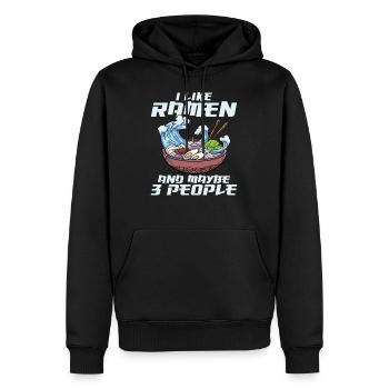 Ramen Lustig - Männer Premium Bio Hoodie - Schwarz - Vorne - Nico (187cm)