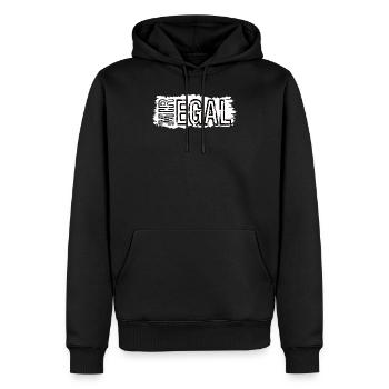 MIR EGAL - Männer Premium Bio Hoodie - Schwarz - Vorne - Nico (187cm)