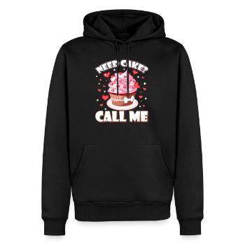 Need Cake Call me Funny Baking Lover Sarcasm Women - Männer Premium Bio Hoodie - Schwarz - Vorne - Nico (187cm)