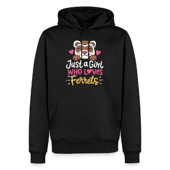 Animal préféré du furet - Sweat à capuche Premium bio Homme - noir - Devant - Nico (187cm)