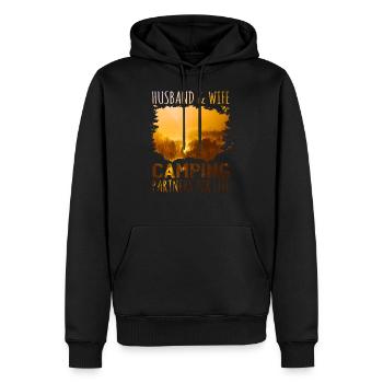 Camping Couple - Sweat à capuche Premium bio Homme - noir - Devant - Nico (187cm)