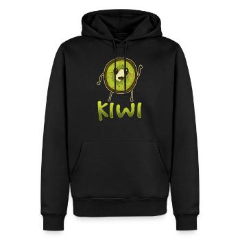 Kiwi végétalien végétarien - Sweat à capuche Premium bio Homme - noir - Devant - Nico (187cm)